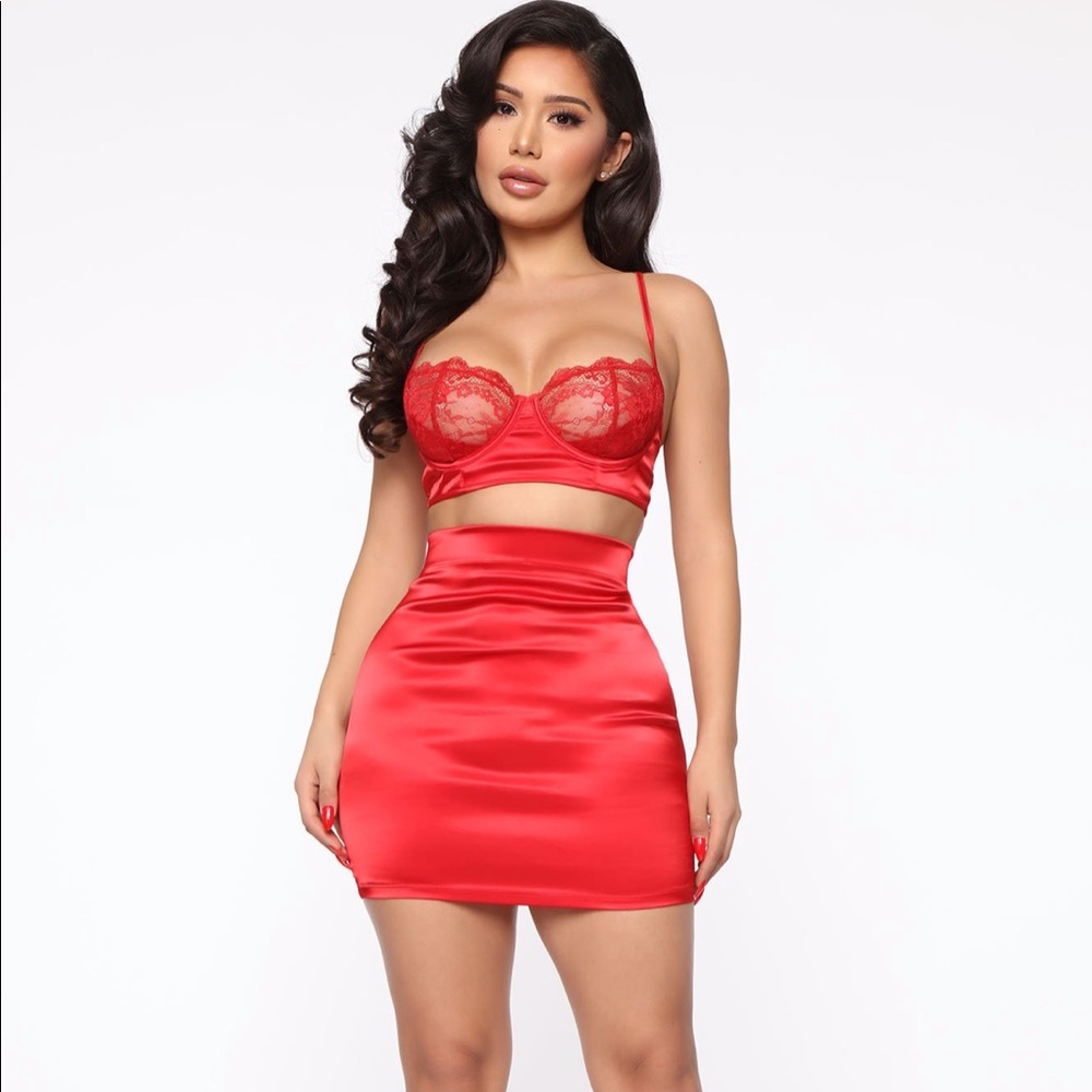Fashion Nova Anything But Innocent Red Set